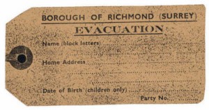 An evacuee's luggage label, courtesy of St Albans museum website